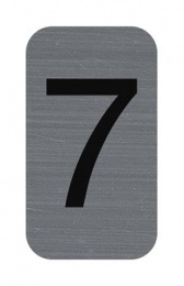 Információs tábla, öntapadó, 2,5x4,4 cm, alumíniumhatású, EXACOMPTA, 7-es