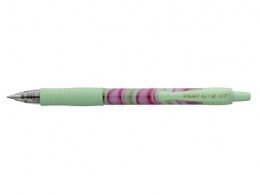 Zseléstoll, 0,32 mm, nyomógombos, zöld tolltest, PILOT "G-2 Flow", kék